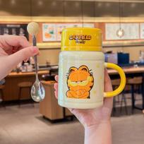 Birthday gift for girls Cute Garfield ceramic kettle cartoon mug with lid girlfriend gift box 401-500ml