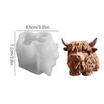 Karvės silikoninė forma Dervos formos figūrėlėms 3D lanksti karščiui atspari žvakių forma ledams, tortams, rankdarbiams, kepiniams, saldainiams, užkandžiams, maistui balta