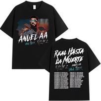 2025 Summe Rapper Anuel AA Real Hasta La Muerte Tour New Album T Shirts Men's Hip Hop Gothic 100% Pure Cotton Printed T-shirt S