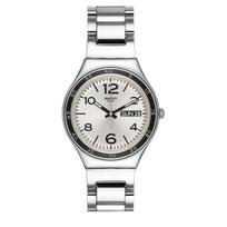 SWATCH Quartz Movement 30m Water Resistance Men's Watches Watch 43mm Silver Dial Stainless Steel Watchband YGS766G Silver Dial white