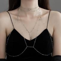 Seksuali Apvalių Karoliukų Juosmens Grandinėlė Paplūdimio Liemenėlė Bikini Krūtinės Grandinėlė Cirkonio Kutas Moterims Kūno Grandinėlė Papuošalai Aksesuarai as the picture