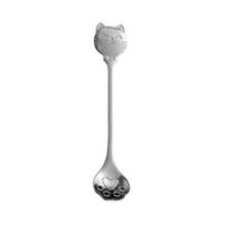 Cat Coffee Spoon, Stainless Steel Cat Paw Claw Teaspoon, Multi-Color Electroplated Stirring Spoon, for Ice Cream Yogurt Dessert A
