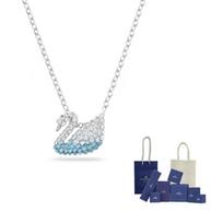 Swarovski gulbės karoliai moterims mėlyni F ( Fits All)-Branded gift bag mėlyna