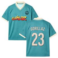 Gorillazs Futbolo Džersio Albumai The Mountain Tinklelio Džersis Moterims Vyrams Laisvalaikio Kvėpuojantis Marškinėliai V-kaklo Trumpomis Rankovėmis Drabužiai XXS