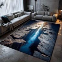 3D prarajos kilimėlis - Fantazijos scenos dizainas Namų dekoracija Neslystantis grindų kilimėlis svetainei, miegamajam, svetainės dekoravimui 40x60cm gray