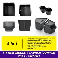 ckwjb7 for Tesla New Model Y Juniper Launch 2025 Console & Armrest & Rear Trunk Storage Bins Side Box Organiser  Watercup Accessories