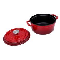 Dutch Oven Round Double Eared Enamel Pot with Lid Double Handle Design for Bread Baking L