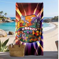 roblox Printed Beach Towel Quick Dry Soft TowelPortable Large Rectangular Beach Blanket for Travel Swimming Pool 70cmx140cm(27x55inch)