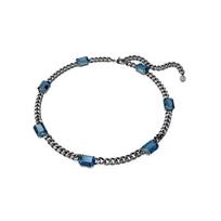 Swarovski Millenia Swan Logo Logo Engraved Crystal Inlaid Design Ruthenium Plated Necklace Men's Blue 5671243 mėlyna