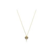 Swarovski Idyllia Crystal Shell Pattern Gold Tone Crystal Imitation Pearl Necklace Women's Gold 5683968 auksas