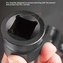 4PCS Black & Sliver Impact Socket Adapter Chrome Vanadium Steel Drive Socket Reducer  Auto Shop juoda