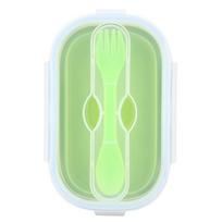 Microwave Safe Foldable Bento Box 800ml Bento Lunch Box Collapsible Food Container  Outdoor Travel žalia