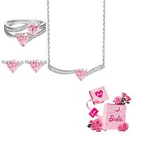 Barbie Princess on the run, heart-pounding, high-end niche design, 925 silver zircon necklace, women's style ZJYXL-SY-025 sidabras