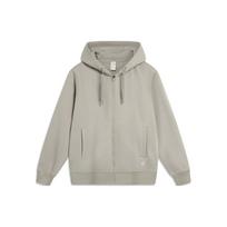 Li-Ning Solid Color Casual Zip-Up Hoodie with Long Sleeves Unisex Tops Stone-Ridge-Grey AWDT967-7 2XL