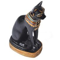 Katės statulos ornamentas Egipto katės statulėlės statulos dekoravimas Vintažinės katės deivės statulėlės namų sodas mini gyvūno ornamentas juoda