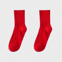 Vienos spalvos raudonos vidurio blauzdos Benming metų vestuvinės kojinės vyrams ir moterims - Deodoruojančios medvilninės poros kojinės. One Size red