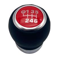 TIGRE BLANC Leather Shift Knob for MT Cars, 6-Speed, Lever Gear Knob, M12 x raudona