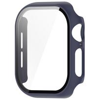 Tempered Glass PC Case Dustproof Watch Screen Protector Anti-Scratch Full Coverage Frame for Apple Watch Series 10 42MM/46MM 46mm vidurnakčio mėlyna spalva