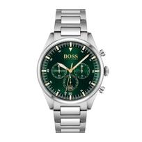 Hugo Boss 1513868 men's watch Silver strap Green dial 44 mm + box