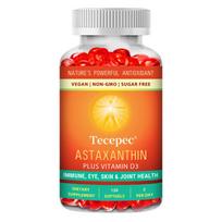 Astaxanthin Plus Vitamin D3 Formula - Vegan Antioxidant Supplement for Immune, Eye, Skin & Joint Health 120PCSOne bottle