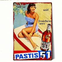Vintažinis 51 Pastis Retro skardinis metalinis ženklas 8x12 colių Sienų menas Barui, Kavinei, Namų dekoravimui (Multicolor,TYA-1014053-20x30) įvairiaspalvis