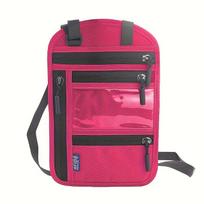 Blocking Neck Wallet Adjustable Strap Waterproof Nylon Passport Holder Secure Zipper Pockets Cards Cash Tickets Travel Documents rožinė raudona spalva