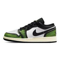 Air Jordan 1 Low SE GS Wear-Away - Elektrinės žalios spalvos vaikiški sportbačiai Balti Juodi Kreminiai DO8244-003 40