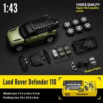 1/43 Scale Land Rover Defender 110 Alloy Model Car Diecast Metal Assembly Modification Series Miniature Vehicle Collection Toy Car žalia