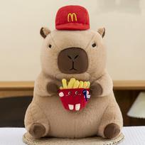 New Kapibara capybara ugly cute doll burger capybara throw pillow sleeping doll plush toy girl gift 28 cm (0.3 kg)