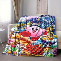 1pc Kirby Fantasy Flannel Blanket, Soft Skin-Friendly with Digital Printing, Various Sizes Available 80x120cm