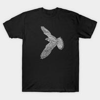 Men Black Print T-shirt Peregrine Falcon No-Cut Transfer Paper Print Cotton Tshirt L juoda