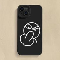 Phone Case For iPhone 14 Pro Max 15 11 12 13 Pro Mini XS XR X 7 8 Plus SE 2022 Funny Cartoon Man Soft Silicone Bottom Cover iPhone13 Mini gray
