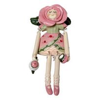 Fairy Statue Rose Holding A Tea Cup Shape Figurine with Movable Joint Ornament for Garden Patio Desktop 1pc