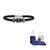 Swarovski Faux Crystal Fortune Bead Bracelet Mens Black M-Original Brand Box And Bag juoda