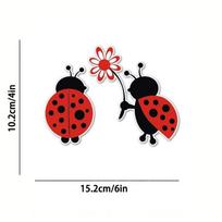 Adorable Ladybug Love Car Sticker Perfect for Car Window Scratch-resistant Stickers for Window Laptop Bumper Durable Vinyl Decal 15.2x10.2CM raudona