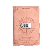Retro Password Notebook A5 Hand Ledger Stationery Secure Diary Binder  Writing rožinė