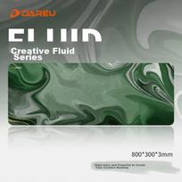 DAREU Gaming Mouse Pad, FPS Smooth Thickened Precision Edge-Locked, Water-Resistant Computer Keyboard Desk Pad, Large Size, Fluid - Green 800*300*3mm