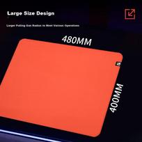 Mouse Pad, Red Dye Solid Color, FPS Game Specialized, Waterproof Smooth Extra Large Desk Mat, Rubber Bottom, Orange, Fine Texture, 360*300*4
