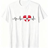 I Love Austria Pattern Print Men's T-shirt Summer Men's and Women's Casual Fashion Tops Men's Short Sleeve T-shirt Oversize Clothing XXS