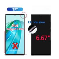 6,7'' OLED ekranas Samsung Galaxy S22 Ultra 5G, LCD ekranas, jutiklinio ekrano skaitmenintuvas, surinkimas Samsung S22 Ultra ekranui TFT European version juoda