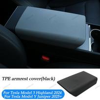 fwujn6 For Tesla Model Y Launch Juniper 2025 Model 3 Highland 2024 TPE Soft Case Center Console Arm Rest Lid Armrest Cover Accessories juoda