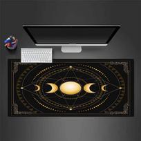 Golden Moon Phase Mousepad Desk Pad Large Gaming Mouse Pad Gamer Ofice Mat Mouse Pad Light Gaming Room Desk Mat Unisex 30cmx60cm(11.8x23.6inch)