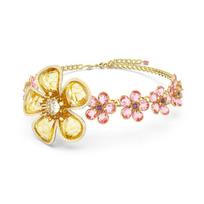 Swarovski Florere Corset Flower Ambilight Crystal Gold-Tone Necklace Women's Multicolor 5659727 auksas