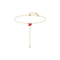 Swarovski Iconic Swan Y formos karoliai moterims, dengti raudonu auksu 5527408 auksas