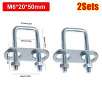 2Sets M6 Iron Square Clamp U-bolt Right Angle Screw Clamp U-clamp Square Clamp Right Angle U-bolt With Baffle white