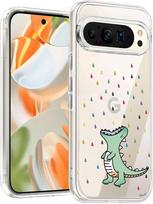 Etui obudowa ochronna case do google pixel 9 pro xl plecki tęczowy dinozaur