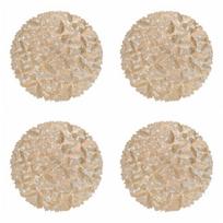 4PCS Hollowed-Out Heat-Insulating Mat Round Tableware Pads Table Mats Non-Slip PVC Mat  Entryway auksas