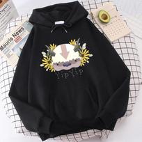 Harajuku Anime Avataras Paskutinis Oro Valdytojas Hoodies Megztinis Vyrai Moterys Mada Animacinis Appa Spaudinys Žieminis Laisvas Vyriškas Hoody S juoda