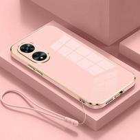 For OPPO Reno 8T 4G Case OPPO Reno8 T 4G Phone Case Straight edge electroplate Plating ShockProof Silicone Back Soft Cover For OPPO Reno8T 4G&Case & Strap