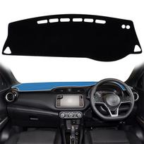 Veltinio audinio kilimėlis „Nissan Kicks“ 2016–2021 m. kairiojo / dešiniojo vairo automobiliams, prietaisų skydelio kilimėlis, prietaisų skydelio kilimėlis, skydelis nuo saulės.